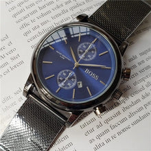 Load image into Gallery viewer, 2019 quality men BOSS wristwatch 43mm steel Mesh Watches Men's quartz waterproof watch mens designer watches Luxury Mens Watches
