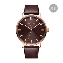 Load image into Gallery viewer, Classic Men's Watch Women's Watch Japan Quartz Couple Hours Fashion Real Leather Bracelet Lover's Birthday Gift Julius Box