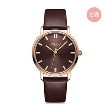 Load image into Gallery viewer, Classic Men's Watch Women's Watch Japan Quartz Couple Hours Fashion Real Leather Bracelet Lover's Birthday Gift Julius Box