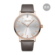 Load image into Gallery viewer, Classic Men's Watch Women's Watch Japan Quartz Couple Hours Fashion Real Leather Bracelet Lover's Birthday Gift Julius Box