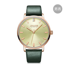 Load image into Gallery viewer, Classic Men's Watch Women's Watch Japan Quartz Couple Hours Fashion Real Leather Bracelet Lover's Birthday Gift Julius Box