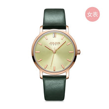 Load image into Gallery viewer, Classic Men's Watch Women's Watch Japan Quartz Couple Hours Fashion Real Leather Bracelet Lover's Birthday Gift Julius Box