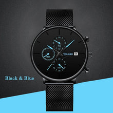 Load image into Gallery viewer, Men's Fashion Watch Stainless Steel Mesh Belt Calendar Quartz Sport Watches Business Casual Watch for Man Clock Montre Homme