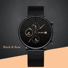Load image into Gallery viewer, Men's Fashion Watch Stainless Steel Mesh Belt Calendar Quartz Sport Watches Business Casual Watch for Man Clock Montre Homme