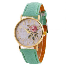 Load image into Gallery viewer, Women's Watches Quartz Wristwatches Arabic Number Rose Flower Round Dial Faux Leather Band Quartz Wrist Watch New