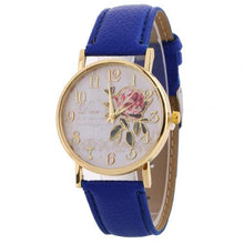 Load image into Gallery viewer, Women's Watches Quartz Wristwatches Arabic Number Rose Flower Round Dial Faux Leather Band Quartz Wrist Watch New