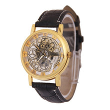 Load image into Gallery viewer, Unique Design Hollow Out Lover's Quartz Watch Couples Unisex Thin Leather Strap Casual Wrist Watch For Drop Shipping
