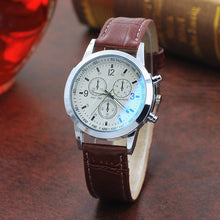 Load image into Gallery viewer, Top Brand Fashion Featured Quartz Watch  Three Eyes Watch Quartz Men's Watch Leather Belt Men's Black White Glass Belt Men
