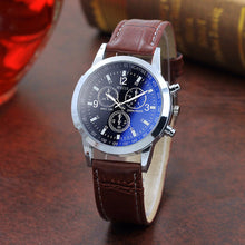 Load image into Gallery viewer, Top Brand Fashion Featured Quartz Watch  Three Eyes Watch Quartz Men's Watch Leather Belt Men's Black White Glass Belt Men