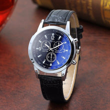 Load image into Gallery viewer, Top Brand Fashion Featured Quartz Watch  Three Eyes Watch Quartz Men's Watch Leather Belt Men's Black White Glass Belt Men