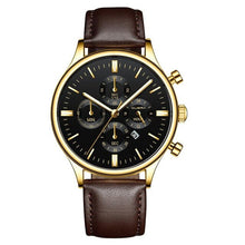 Load image into Gallery viewer, CUENA Men Watches Fashion Luxury Sport Men's Stainless Steel Case Leather Band Quartz Analog Wrist Watch Relogio Masculino