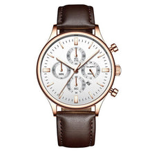 Load image into Gallery viewer, CUENA Men Watches Fashion Luxury Sport Men's Stainless Steel Case Leather Band Quartz Analog Wrist Watch Relogio Masculino