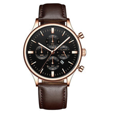 Load image into Gallery viewer, CUENA Men Watches Fashion Luxury Sport Men's Stainless Steel Case Leather Band Quartz Analog Wrist Watch Relogio Masculino