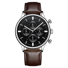 Load image into Gallery viewer, CUENA Men Watches Fashion Luxury Sport Men's Stainless Steel Case Leather Band Quartz Analog Wrist Watch Relogio Masculino
