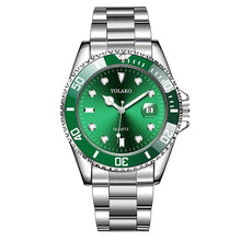 Load image into Gallery viewer, Luxury Men's Watch Stainless Steel Waterproof Clock Male Quartz Calendar Wristwatches Fashion Sport Green Dial Watch reloj hombr