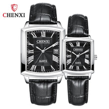 Load image into Gallery viewer, Couple Woman&amp;men Casual Watches Luxury Brand Square Dial Fashion Leather Strap Lover's Quartz calendar Watch Relogios Femininos