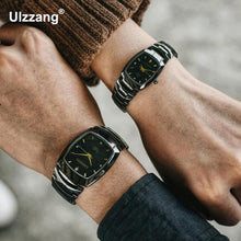 Load image into Gallery viewer, Luxury Cool Unique Lover's Watches Diamond Full Steel Women Men Dress Rectangle Quartz Wristwatch Sweet Couple Women Men Watch