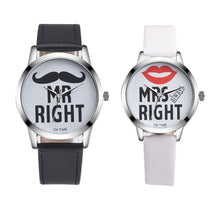 Load image into Gallery viewer, Fashion Beard Lips Pattern Couple Quartz Wristwatches Simple Casual Leather Strap Watches Lover's Students Women Clocks Relogio