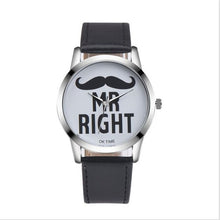 Load image into Gallery viewer, Fashion Beard Lips Pattern Couple Quartz Wristwatches Simple Casual Leather Strap Watches Lover's Students Women Clocks Relogio