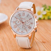 Load image into Gallery viewer, Genuine Women's Roman Numerals watches women clock Luxury Fashion Leather Band Analog Quartz Round Wrist Watches Montre Femme