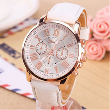 Load image into Gallery viewer, Genuine Women's Roman Numerals watches women clock Luxury Fashion Leather Band Analog Quartz Round Wrist Watches Montre Femme