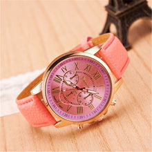 Load image into Gallery viewer, Genuine Women's Roman Numerals watches women clock Luxury Fashion Leather Band Analog Quartz Round Wrist Watches Montre Femme