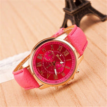 Load image into Gallery viewer, Genuine Women's Roman Numerals watches women clock Luxury Fashion Leather Band Analog Quartz Round Wrist Watches Montre Femme