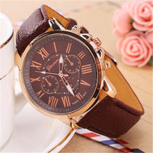 Load image into Gallery viewer, Genuine Women's Roman Numerals watches women clock Luxury Fashion Leather Band Analog Quartz Round Wrist Watches Montre Femme