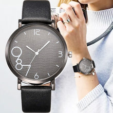 Load image into Gallery viewer, New Style Fashion Women's Luxury Leather Band Analog Quartz WristWatch Golden Ladies Watch Women Dress Reloj Mujer Black Clock