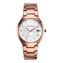 Load image into Gallery viewer, Couple Watch Men and Women Rose Gold Quartz Watch Classic Unisex Stainless Steel Lover's Wrist Watches Christmas Valentine Gifts